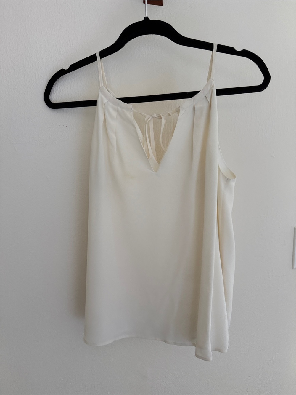 Joie Ivory Spaghetti Strap V-Neck Camisole with Back Tie